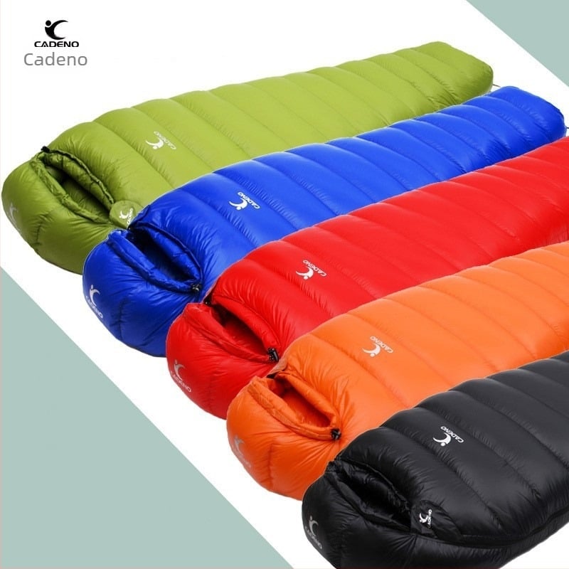 Kadennu mumija-stil vreća za spavanje, punilo bijelo pačje perje, podstava najlon, tkanina najlon, težina 400–3000 g