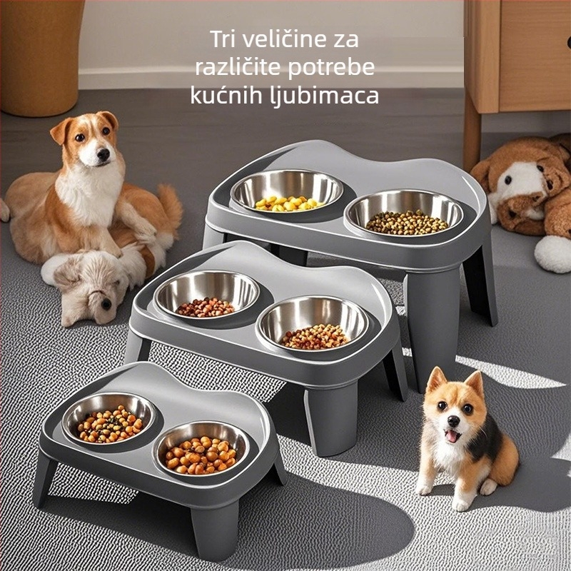 Dvostruka posuda za hranu za pse i mačke, protivklizna, usporeno hranjenje