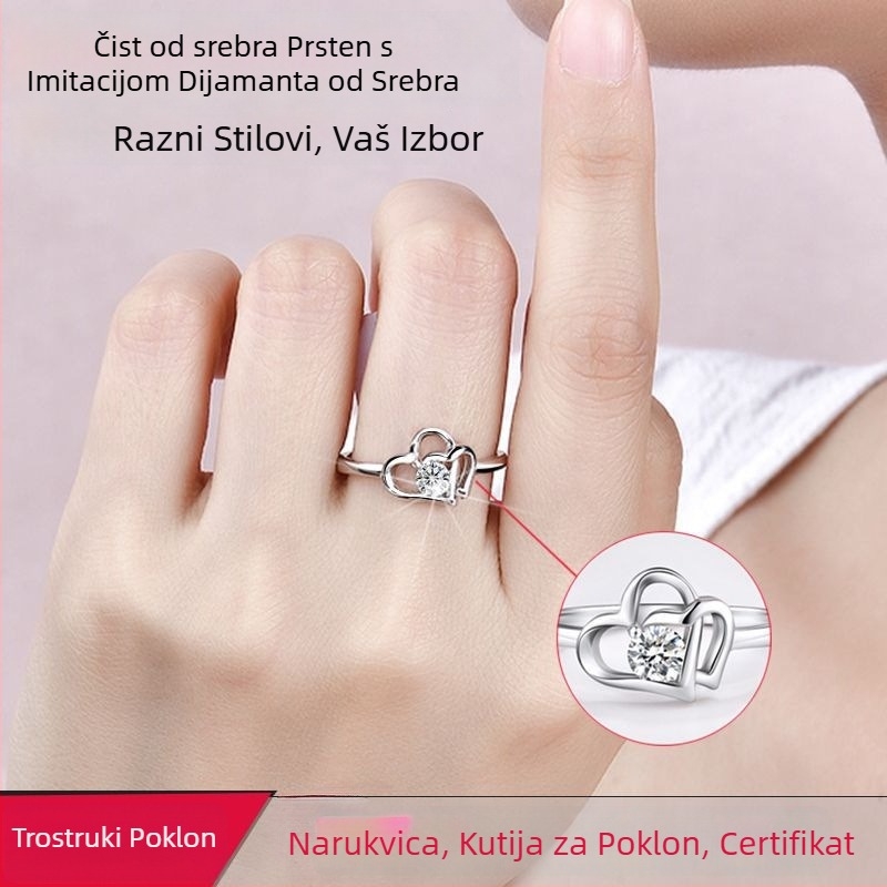 Prsten (925 srebro • Geometrijski oblik • Ručno izrađeno • Unisex)
