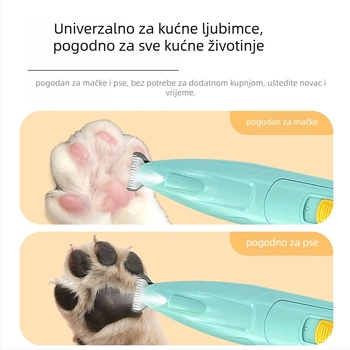 Električni uređaj za njegu kućnih ljubimaca – za pse i mačke, piljenje dlake na šapama i brusilica za nokte, ABS i nehrđajući čelik