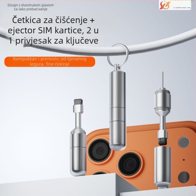 Čistač s aluminijske legure i PIN-om za izbacivanje SIM kartice za pretince mobitela / Bluetooth - Model Pj-9068, Yixuan Digital, 6 g
