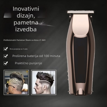 Bežični kliper za kosu – za kućnu upotrebu, motor bez četkica, nože od nehrđajućeg čelika, ugrađeni akumulator 800–1000 mAh, buka < 36 dB, periv (Motor bez četkica, Nože od nehrđajućeg čelika, Ugrađeni akumulator 800–1000 mAh, Buka < 36 dB, Periv)