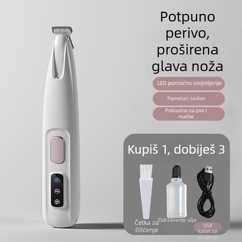 Električni trimer za šape kućnih ljubimaca (mačke i psi), tih, punjiv; Materijal: ABS keramika nehrđajući čelik; Univerzalna uporaba; Marka Tiger Pets; Kod proizvoda Fz-256