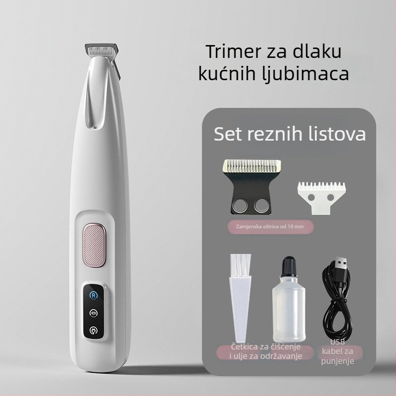 Električni trimer za šape kućnih ljubimaca (mačke i psi), tih, punjiv; Materijal: ABS keramika nehrđajući čelik; Univerzalna uporaba; Marka Tiger Pets; Kod proizvoda Fz-256