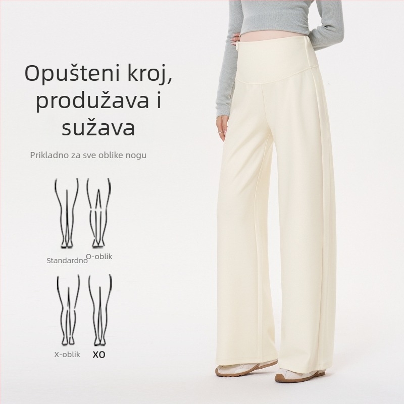 Trudničke hlače – jesen/zima, široka linija, podržavaju trbuh, poliester 95%+, normalne debljine, Masanon