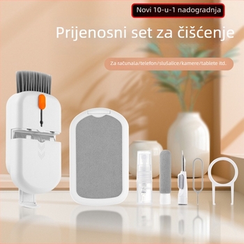Čistilni set Q10S – pogodan za notebook, mobitel, računalo i digitalnu kameru; materijali: ABS, PET i mikrofiber krpa; OEM proizvodnja; 200 komada u kutiji
