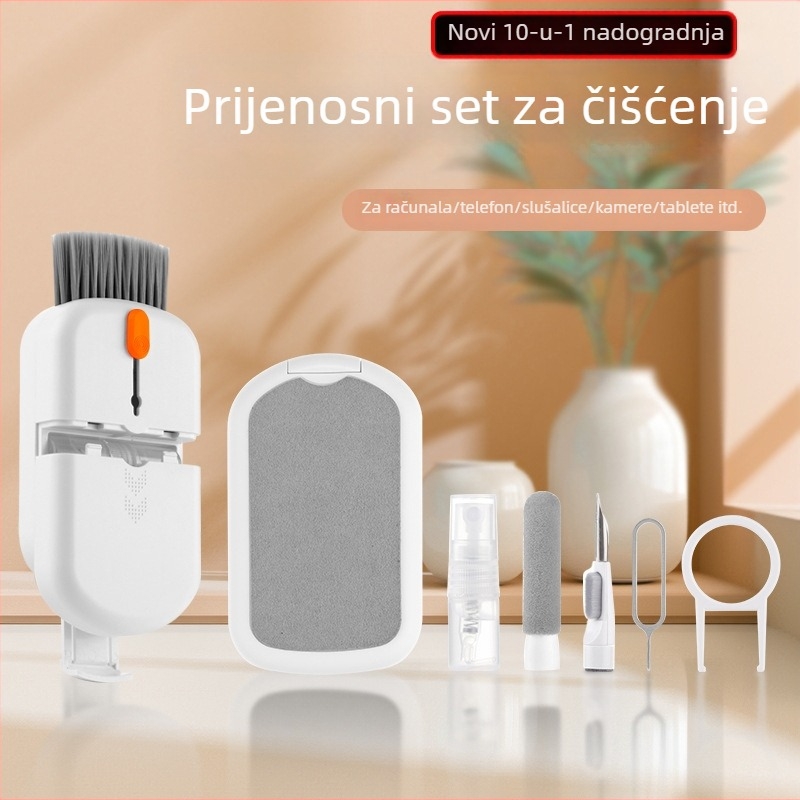 Čistilni set Q10S – pogodan za notebook, mobitel, računalo i digitalnu kameru; materijali: ABS, PET i mikrofiber krpa; OEM proizvodnja; 200 komada u kutiji