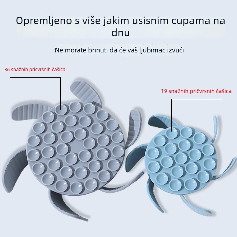 Posuda za sporo hranjenje kućnih ljubimaca sa silikonskim dijeličem hrane i usisnom čašom (Materijal: silikon za hranu; Pogodno za mačke i pse)