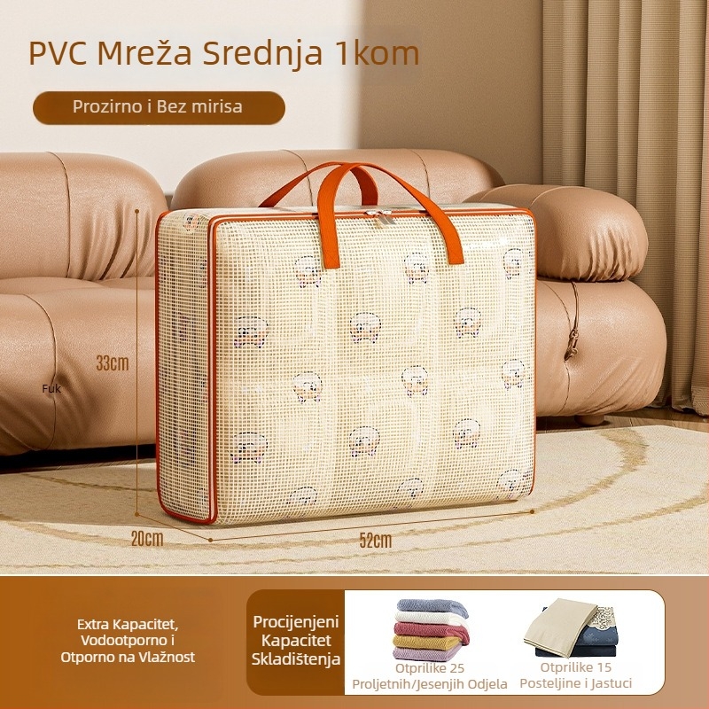 Torba za skladištenje ćebeta, prozirna kubična PVC torba, velika kapaciteta, višenamjenski organizator za ćebeta, odjeću i cipele, za spavaću sobu i putovanja