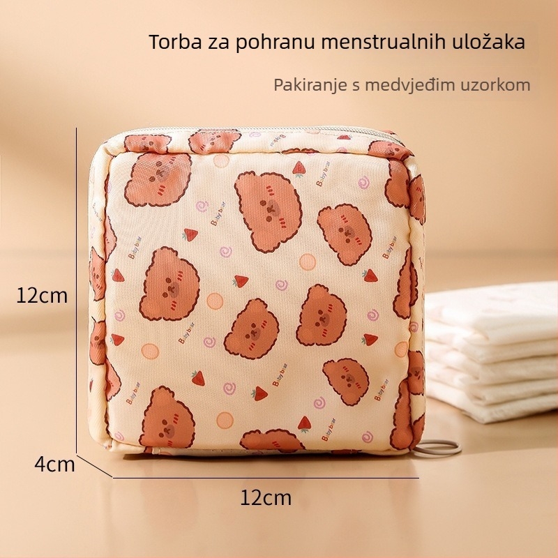 Fajina kozmetička torbica, model ximei231013, kubični oblik, poliester, za pohranu kozmetike i sanitarnih ubrusa, za putovanja.