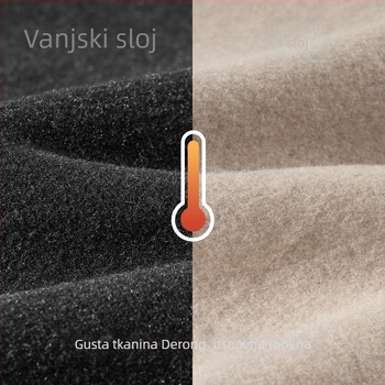 Hlače za trudnice zima, vuneni smjesa flanel, debeli, široki kroj, podrška za trbuh, dugi