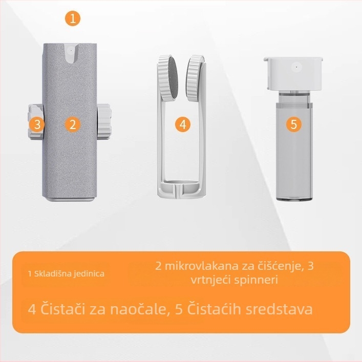 Q5Y Set za čišćenje naočala – Višenamjenski ABS Čistilni set, 37 g