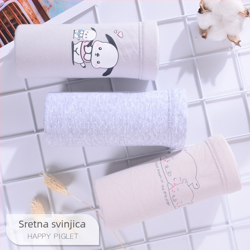 Maternitetske gaćice od pamuka, visok pojas, za srednju i kasnu trudnoću te postporođajno razdoblje, lagane ljetne, paket od 3 komada