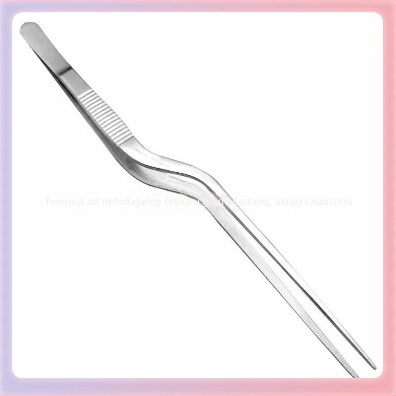 Pinsete za uši, pištolj oblik, nehrđajući čelik, zakrivljeni vrh za čišćenje ušnog kanala, iz serije pinceta