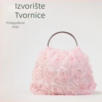Večernja clutch torba, mrežasti materijal, oblik školjke, magnetsko zatvaranje, ljeto 2025
