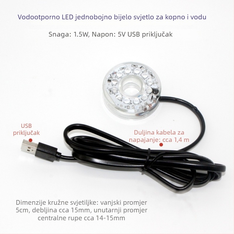 Podvodno LED osvjetljenje za akvarij s pumpom za vodu i dekoracijom rockery fontane