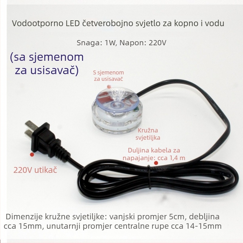 Podvodno LED osvjetljenje za akvarij s pumpom za vodu i dekoracijom rockery fontane