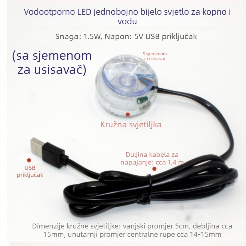 Podvodno LED osvjetljenje za akvarij s pumpom za vodu i dekoracijom rockery fontane