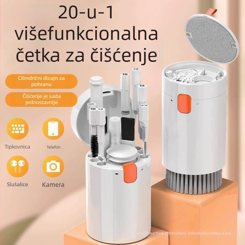 Set za čišćenje tipkovnice i zaslona — 5-u-1 komplet, model Q5s, izdanje 2023., uključuje ABS, PET i krpu od vlakana