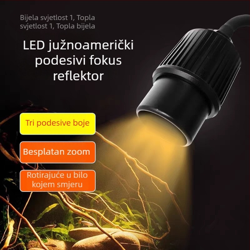 Akvarijska svjetiljka s podesivim zumom za ukrasno osvjetljenje i rast biljaka – aluminijska legura, 5W/9W, LED s punim spektrom