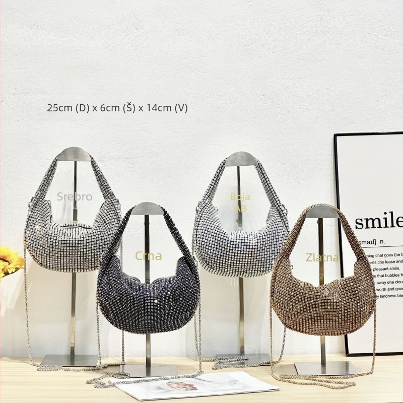 Večernja torbica Dumpling Bag, PU koža, najlonska podstava, zatvarač, unutarnji džepovi: džep sa zatvaračem, džep za telefon, džep za ID, proljeće 2025