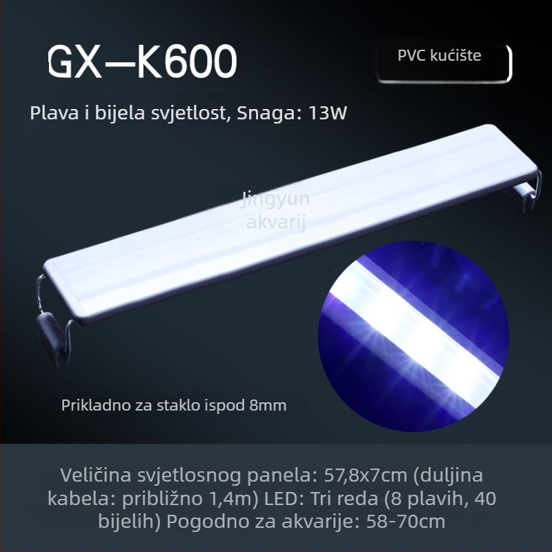 GX-K Series LED svjetlo za akvarij za aquascaping — 5W, akril, štednja energije uz simulaciju sunčevog svjetla