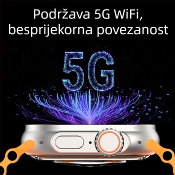 Pametni sat s otključavanjem otiska prsta, SIM kartični utor, AMOLED zaslon, detekcija zasićenja kisikom, vodootporan