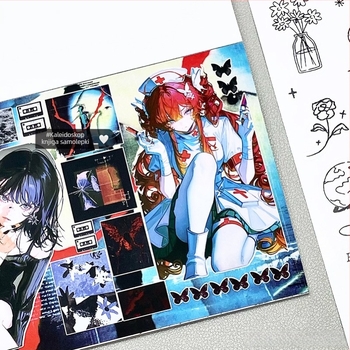 Knjižica naljepnica s likovima – DIY materijal, premazani papir, tisak, tamna serija