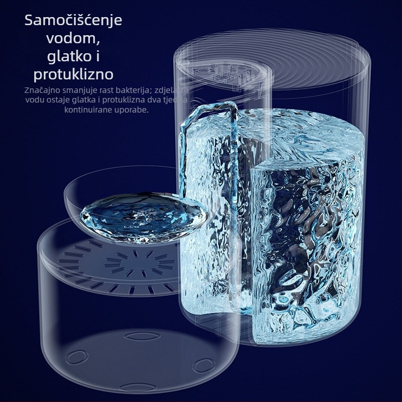Gravitacijski dispenzer vode za kućne ljubimce, mačke i psi, s tekućom vodom, bez električne energije