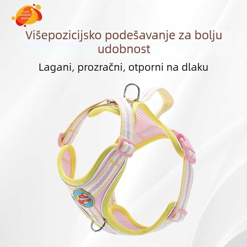 Prsluk za pse u vestom stilu, reflektirajući, prozračni najlon, za male i srednje pse, s izvlačivim povodcem