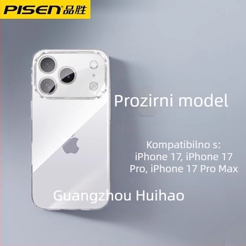 Pisen zaštitna maska za Apple iPhone 17, minimalistički dizajn, prozirno plastično kućište, zaštita od padova