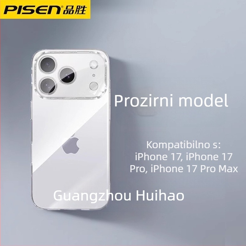 Pisen zaštitna maska za Apple iPhone 17, minimalistički dizajn, prozirno plastično kućište, zaštita od padova