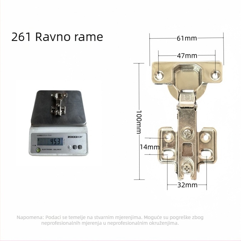Hydraulična šarka za ormariće 161261, hladno valjani čelik, 42–45 g, za namještaj