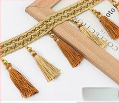 Zavjesni čipkasti ukras s resicama - Materijal: baza od šestouglaste mreže + poliesterska nit; Namijenjeno ručnim radovima; Šifra proizvoda: 1024947142; Marka: Drugo