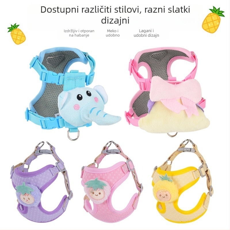 Leduo Podesivi postroj u stilu prsluka i povodac za male pse i mačke