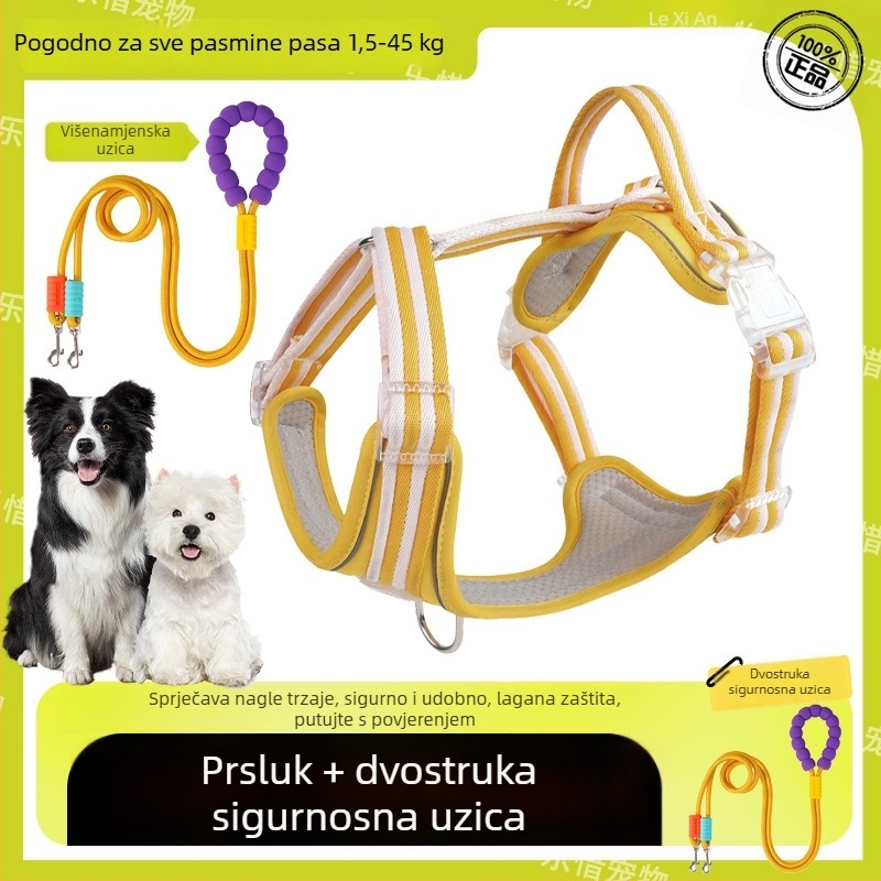 Prsni remen za psa s I-oblikom dizajna, podesiv, materijal: tkanina, brend Seven Seconds