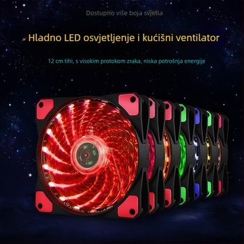 Ventilator za kućište hlađenja s LED rasvjetom, hidraulički ležaj, 1200 RPM, 22 dBA, trajanje 30.000 h