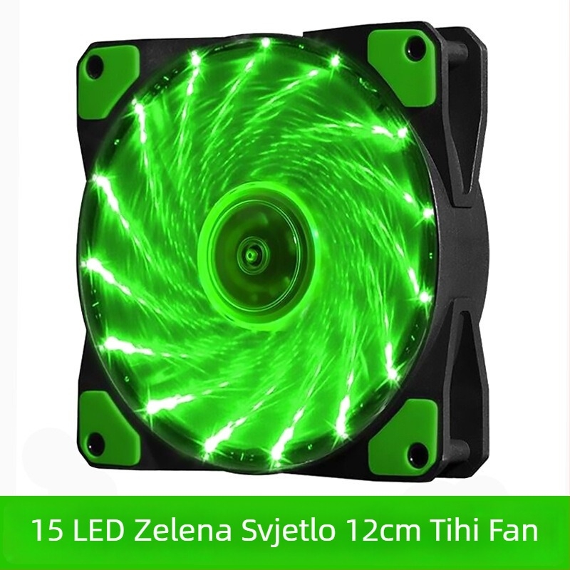 Ventilator za kućište hlađenja s LED rasvjetom, hidraulički ležaj, 1200 RPM, 22 dBA, trajanje 30.000 h