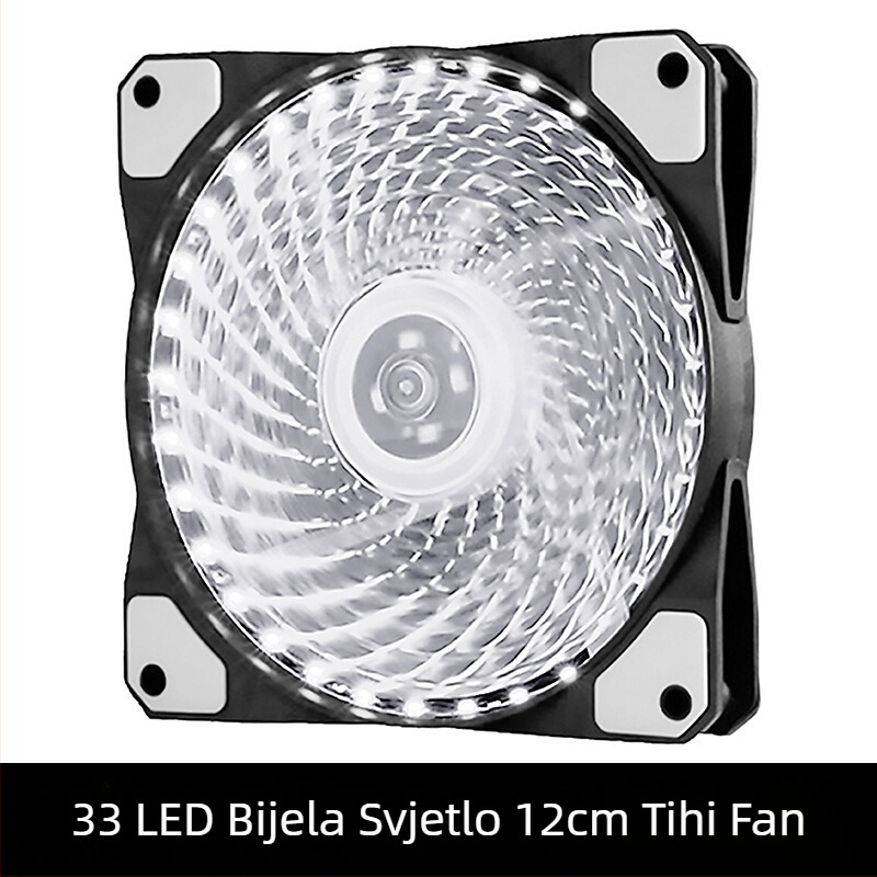 Ventilator za kućište hlađenja s LED rasvjetom, hidraulički ležaj, 1200 RPM, 22 dBA, trajanje 30.000 h