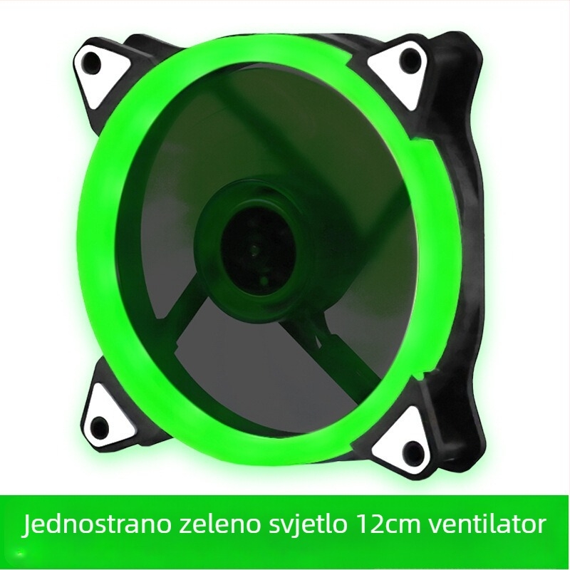 Ventilator za kućište hlađenja s LED rasvjetom, hidraulički ležaj, 1200 RPM, 22 dBA, trajanje 30.000 h