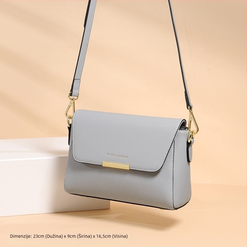 Vanessman ženska crossbody torba - PU materijal, mala kvadratna torba, zatvaranje klapnom, podstava od tkanine, unutarnji džepovi: zip džep, džep za telefon, džep za ID.