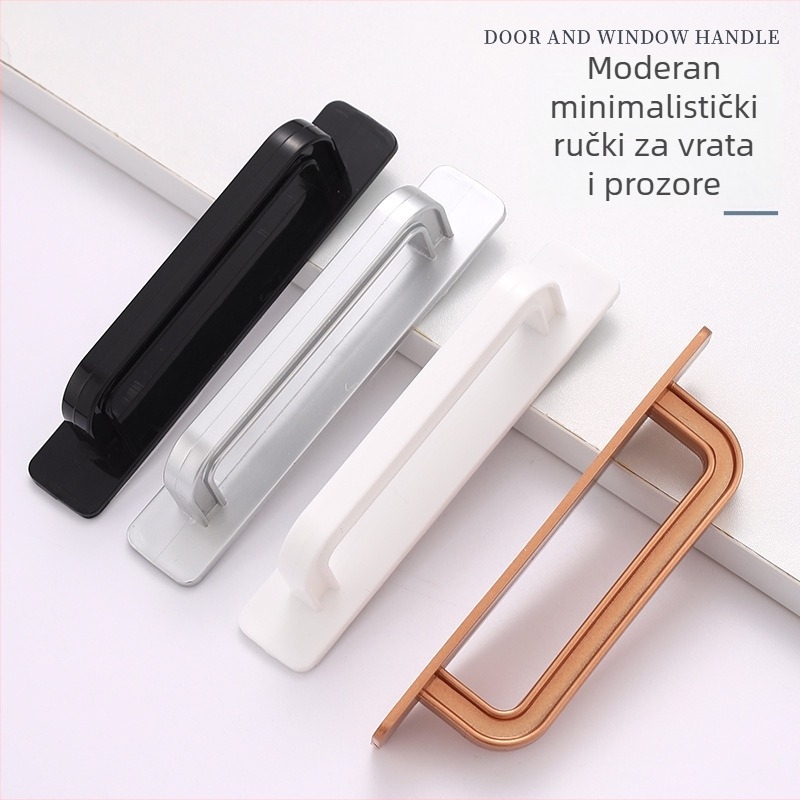 Klizne ručke za vrata, montaža bez bušenja, model D116, plastika, praškasti premaz, za tuš kabine