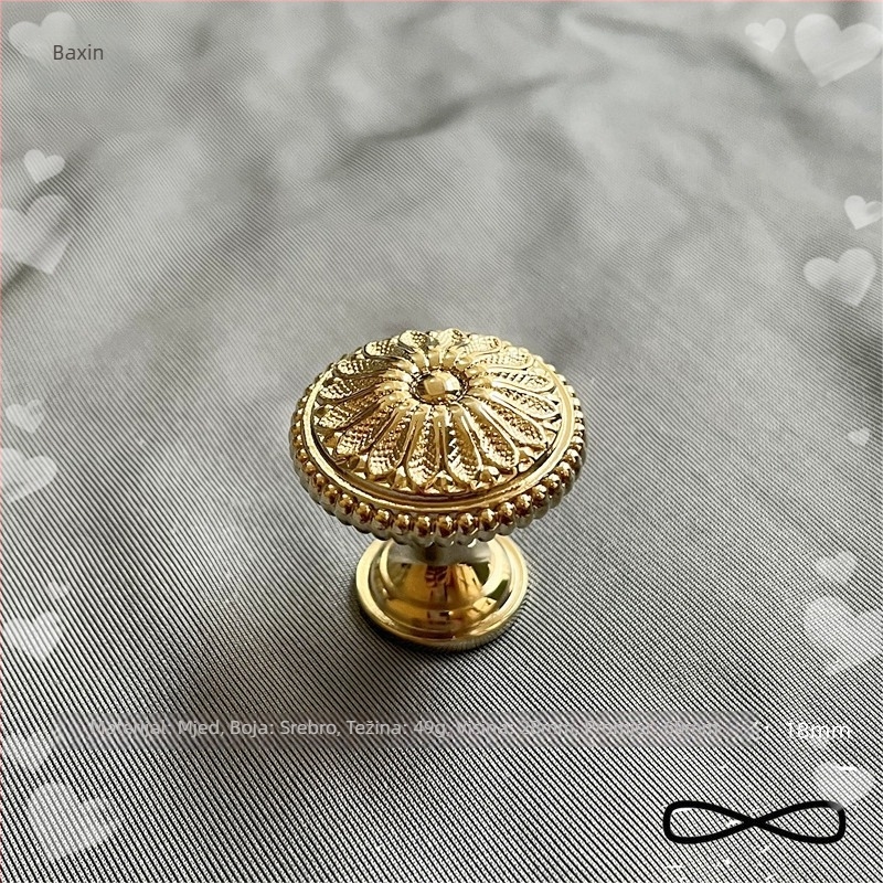 Baixin 1222 mosazna ručka za garderobu i ormar, lijevano pod pritiskom, stil laganog luksuza