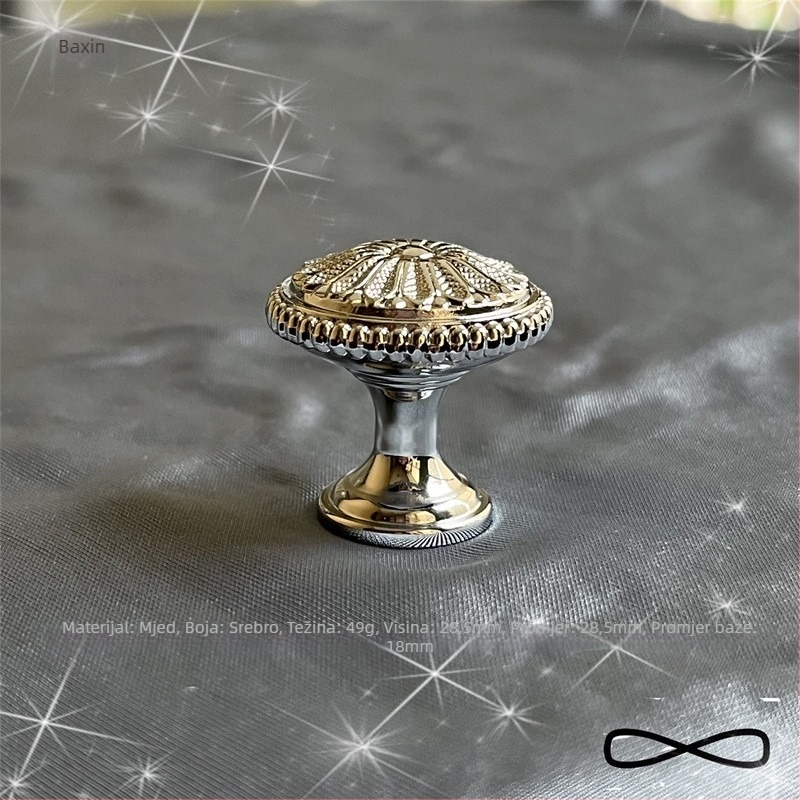 Baixin 1222 mosazna ručka za garderobu i ormar, lijevano pod pritiskom, stil laganog luksuza