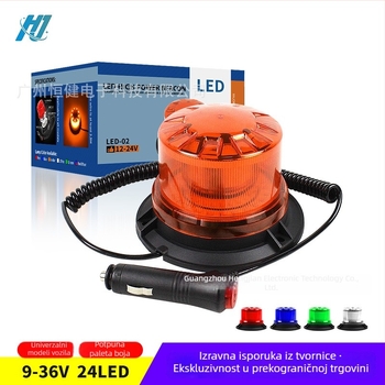 LED strobe svjetlo za krov vozila, 24W, 12–24V, magnetski nosač, model LED-02