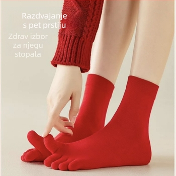 Petoprstene čarape za godinu rođenja, pamučne, antibakterijske, upijaju znoj, srednje dužine, unisex