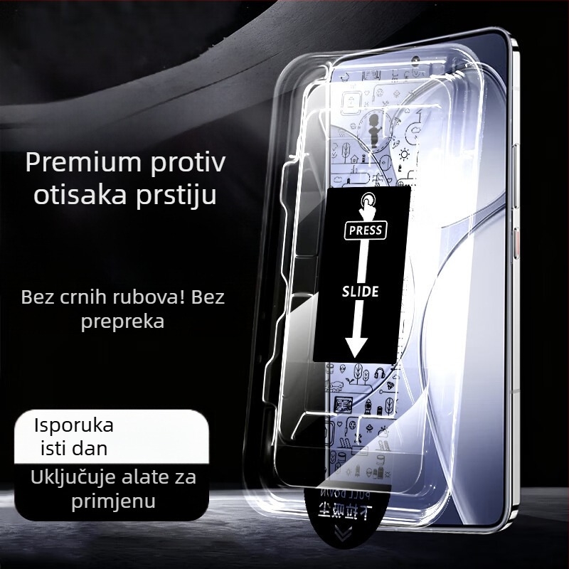 Stakleni zaštitnik prednjeg zaslona za iPhone 13 Pro, 14 Pro, 14 Pro Max – HD, Anti-Spy, Anti-Drop, Anti-Burst, Brza Ugradnja