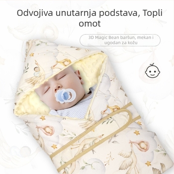 Odvojiva zavojna deka za novorođenče, pamuk, otporna na vjetar, četiri sezone