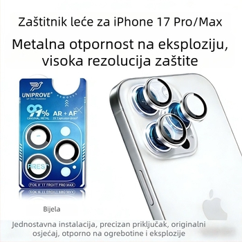 UNIPROVE Kaljeni stakleni zaštitni film za objektiv za iPhone 11–17 Pro/Max, HD jasnoća, otporno na eksplozije, otporno na otiske prstiju, otporno na padove