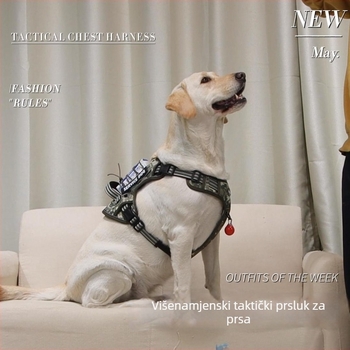 Weixun nylonni prsni harnes za pse - taktički, otporan na habanje, protiv ugriza, s povodcem